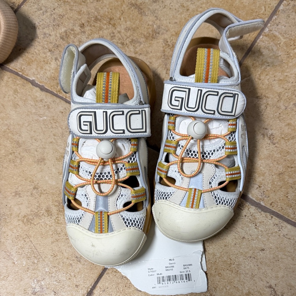 Gucci Sandals/open sneaker in White and Orange